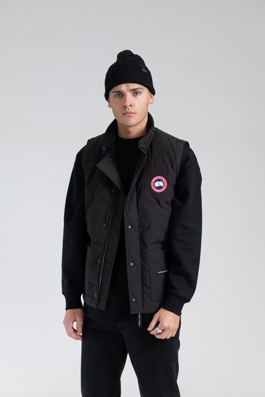 Herre Canada Goose Vester | Freestyle Crew Vest Black