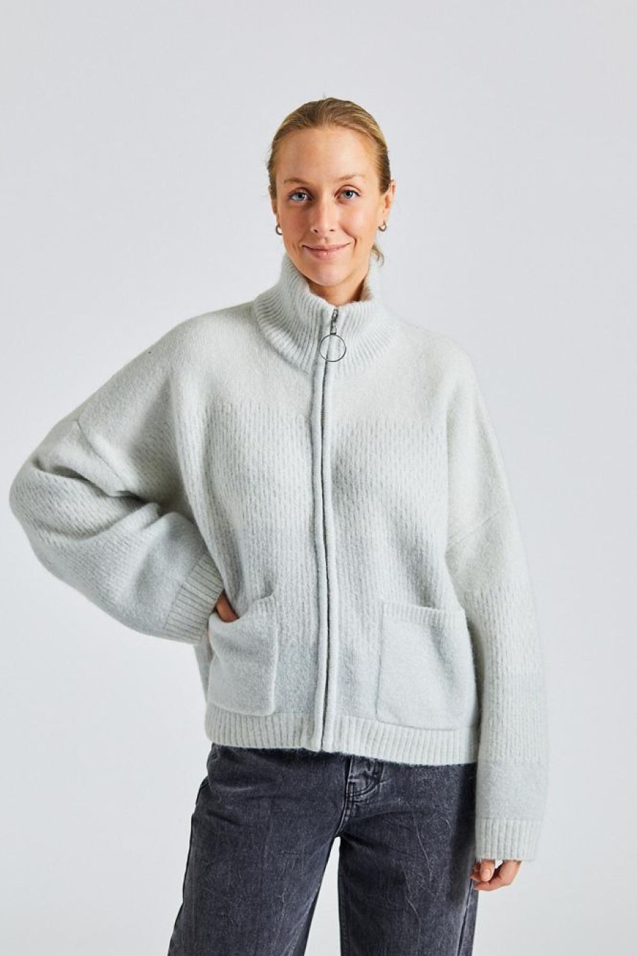 Dame Holzweiler Cardigans | Tine Knit Cardigan Lt Blue Mix