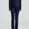 Dame Toteme Bukser | Slim Crepe Suit Trousers Navy