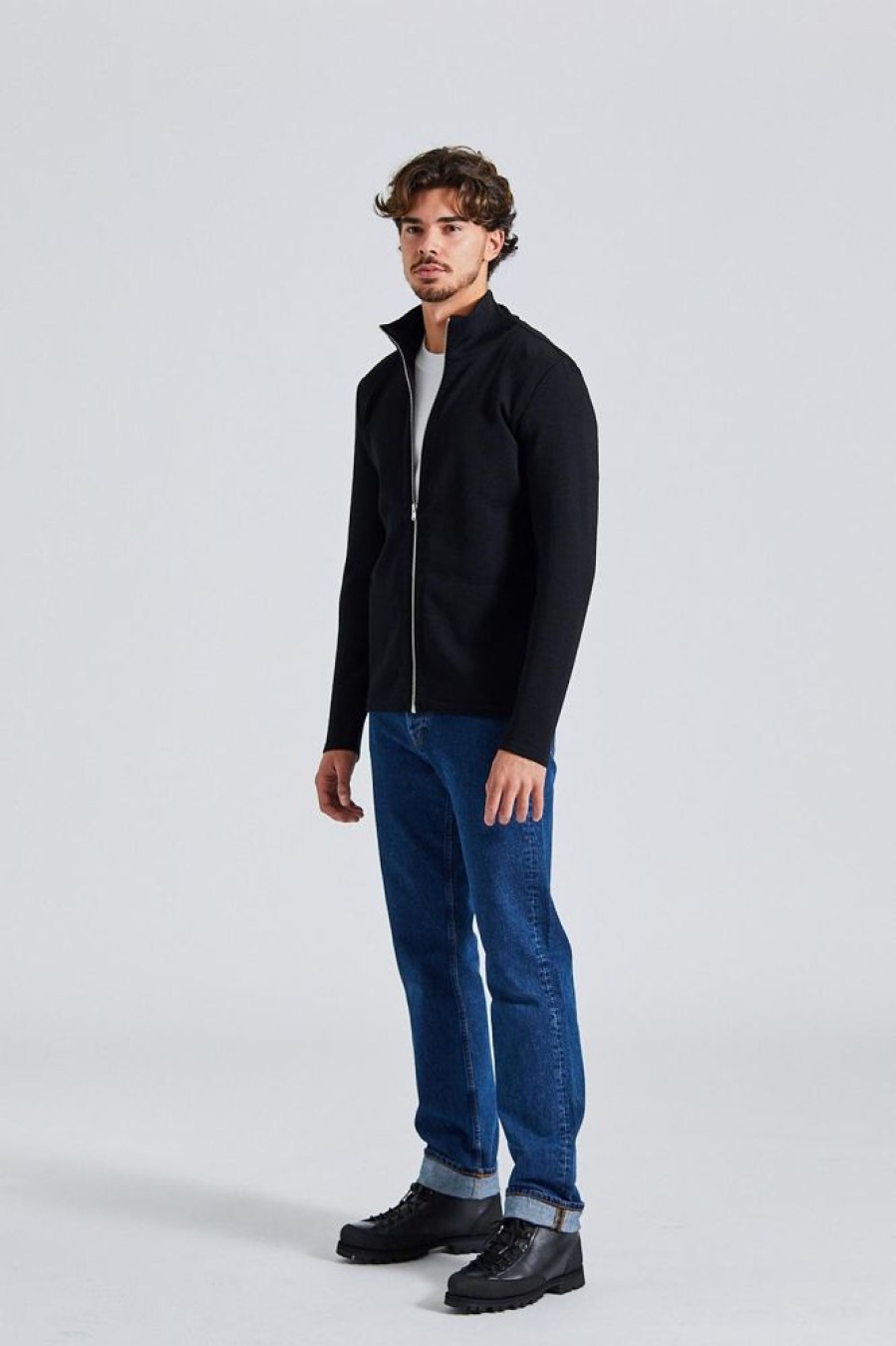 Herre S.N.S. Herning Cardigans | Naval Full Zip Black Void