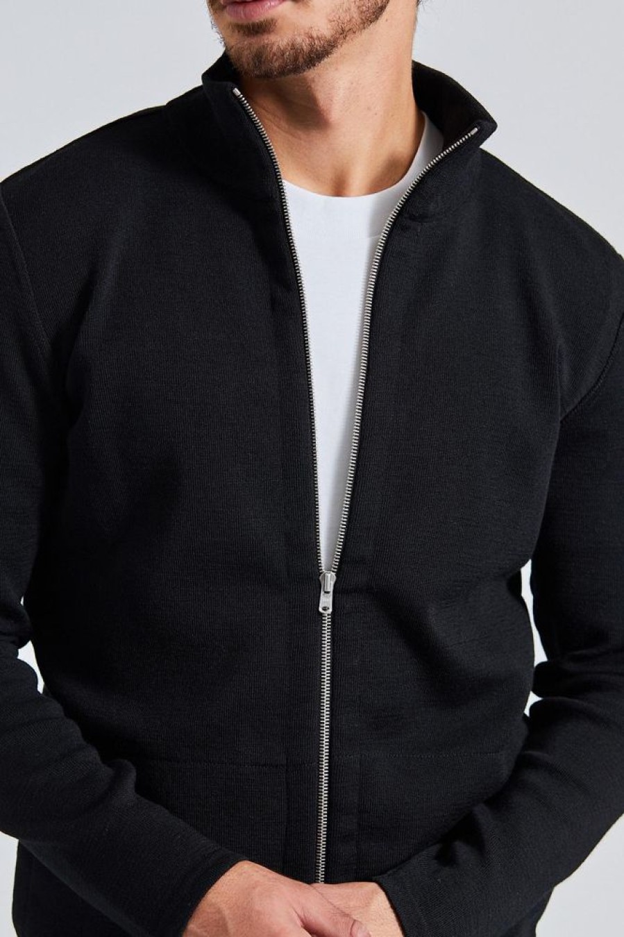 Herre S.N.S. Herning Cardigans | Naval Full Zip Black Void