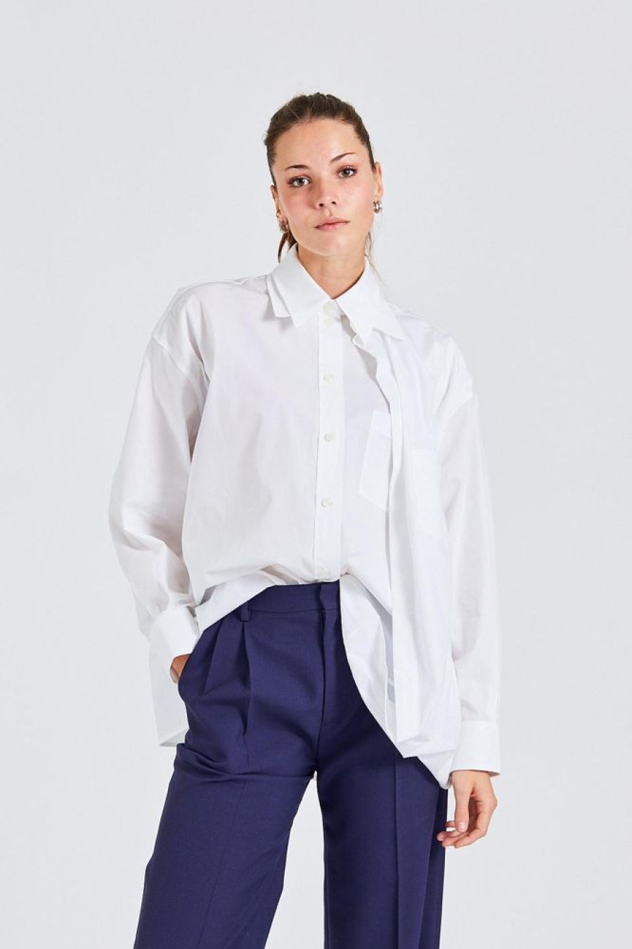 Dame Victoria Beckham Skjorter Og Bluser | Double Layer Blouse White