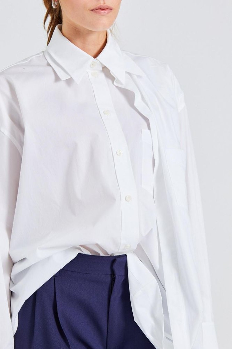 Dame Victoria Beckham Skjorter Og Bluser | Double Layer Blouse White