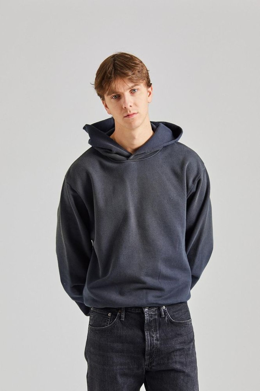 Herre Acne Studios Gensere | Logo Hooded Sweater Black Fn-Ux-Swea000020