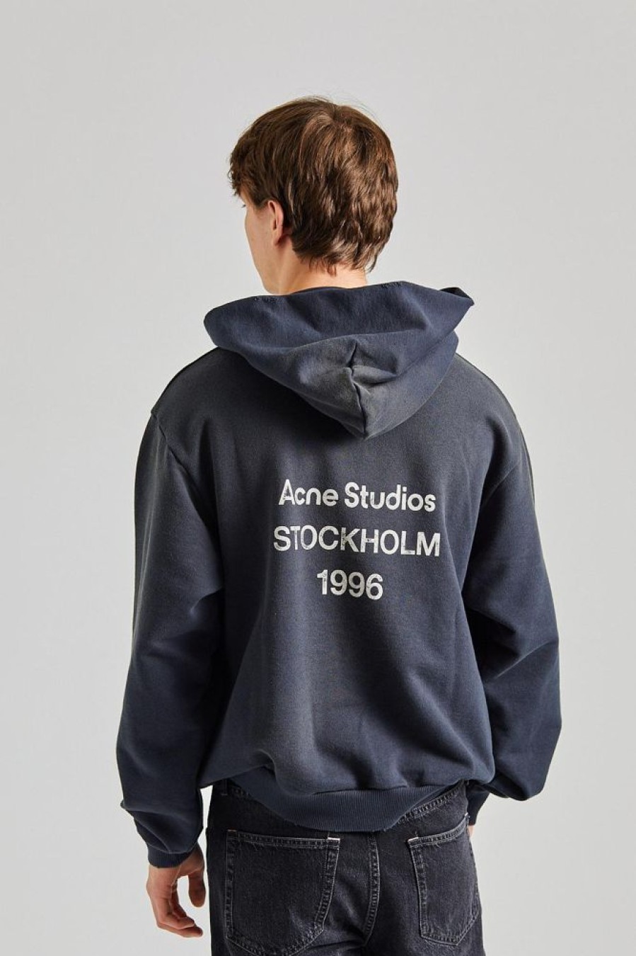 Herre Acne Studios Gensere | Logo Hooded Sweater Black Fn-Ux-Swea000020