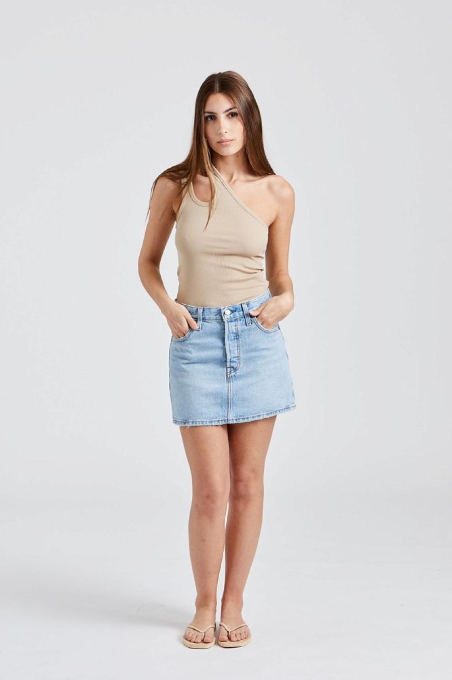 Dame Levi's Skjort | Icon Skirt Light Indigo Worn