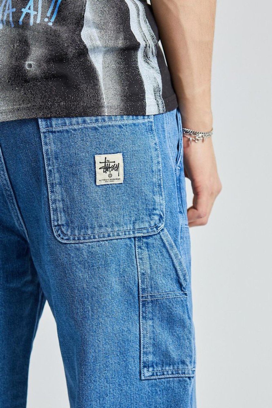 Herre Stüssy Jeans | Denim Work Pant Blue