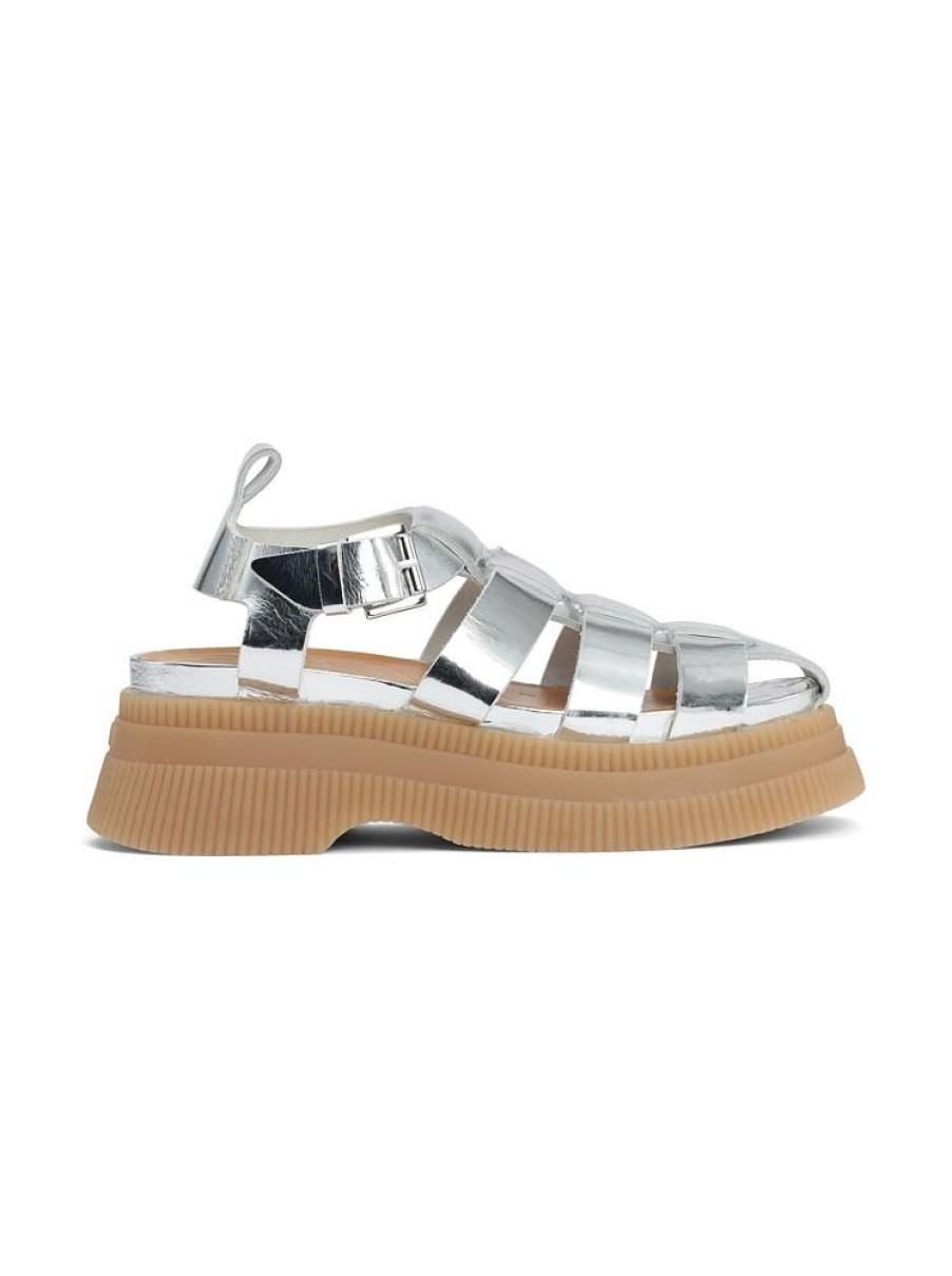 Dame Ganni Sandaler | Creepers Silver