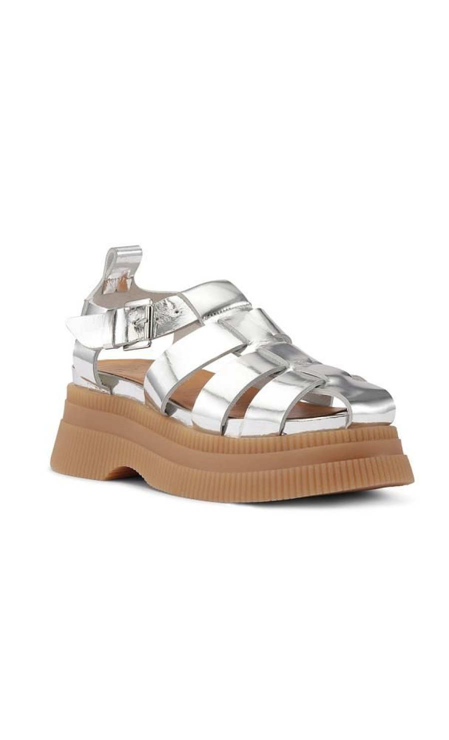 Dame Ganni Sandaler | Creepers Silver