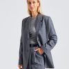 Dame Toteme Blazere | Tailored Suit Jacket Grey Melange