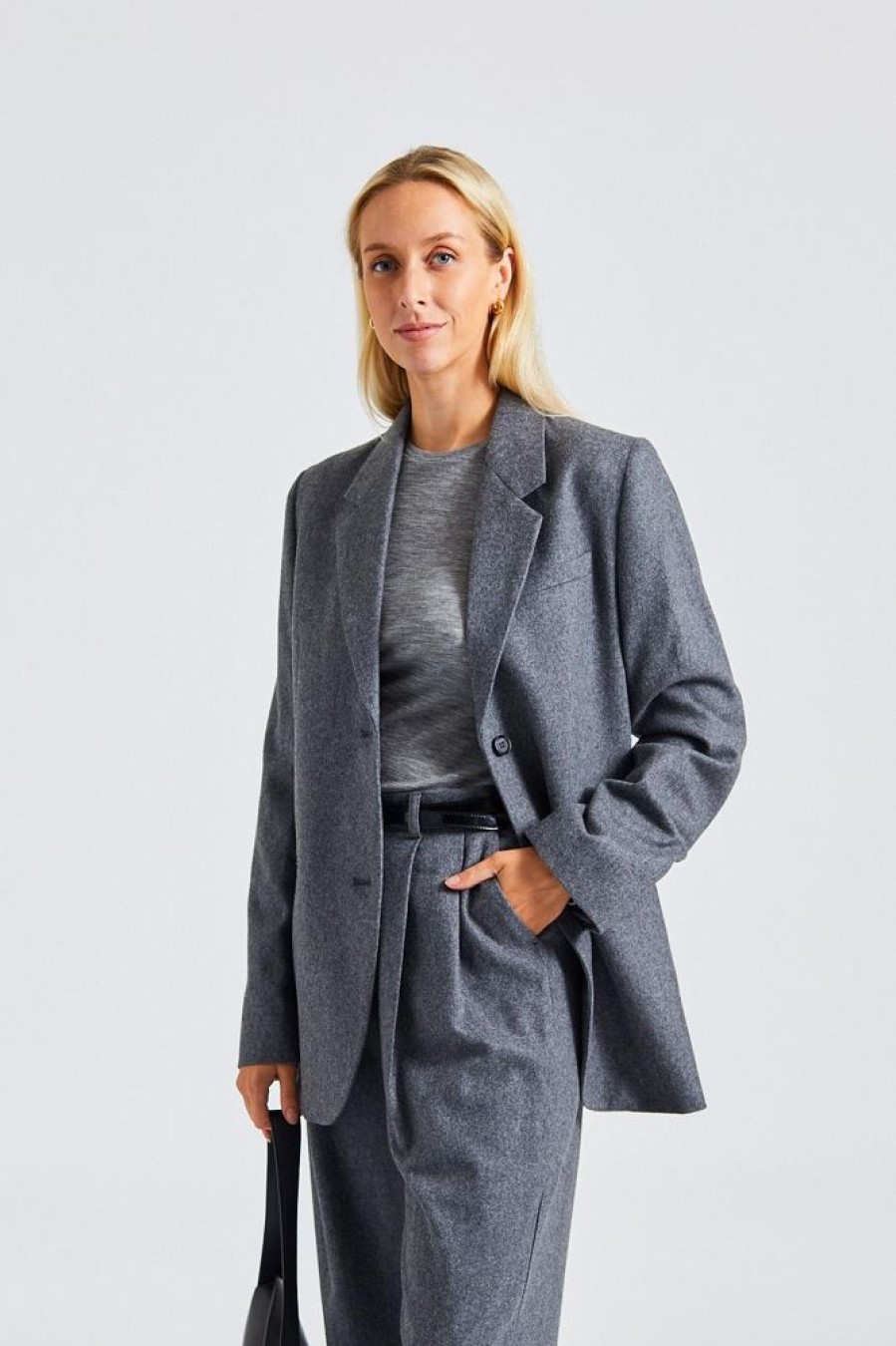 Dame Toteme Blazere | Tailored Suit Jacket Grey Melange