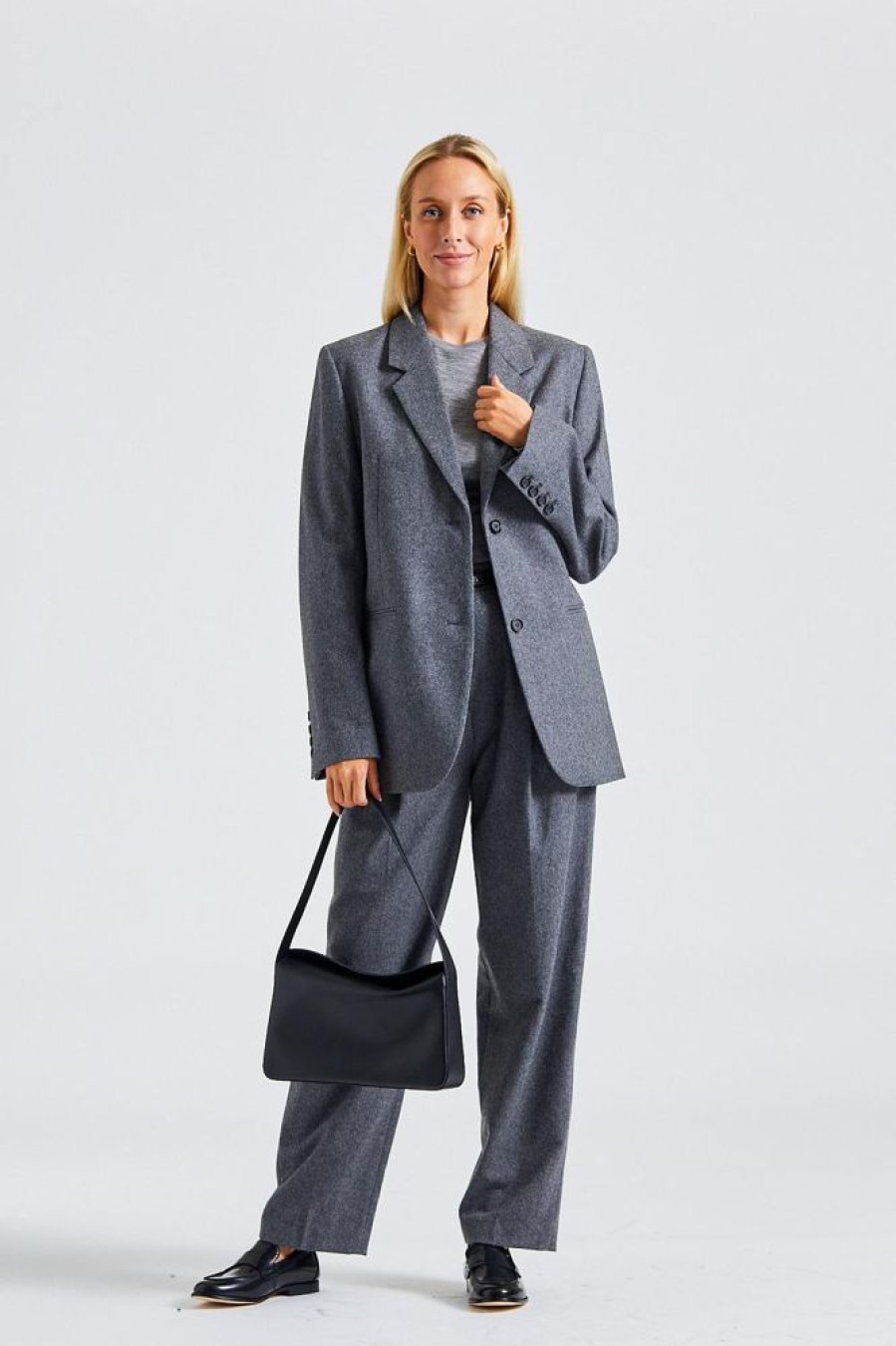 Dame Toteme Blazere | Tailored Suit Jacket Grey Melange