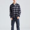 Herre Stüssy Skjorter | Pete Plaid Shirt Charcoal