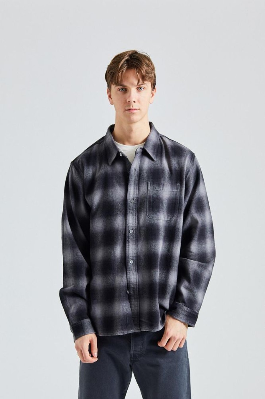 Herre Stüssy Skjorter | Pete Plaid Shirt Charcoal