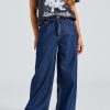 Dame Ganni Jeans | Heavy Denim Wide Drawstring Jeans Rinse