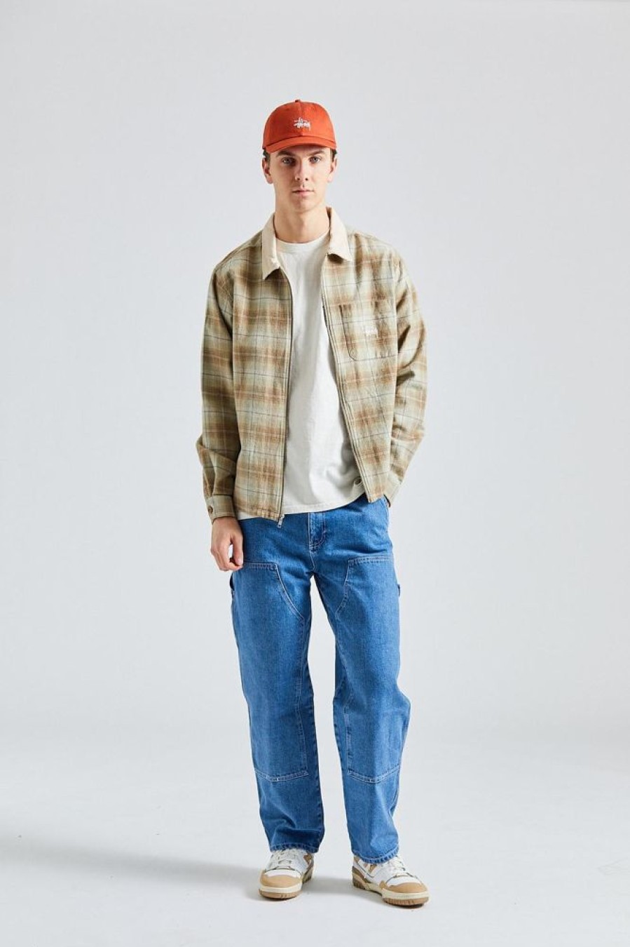 Herre Stüssy Jakker | Frank Plaid Zip Shirt Tan