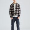 Herre Stüssy Jakker | Wool Plaid Zip Shirt Liliac