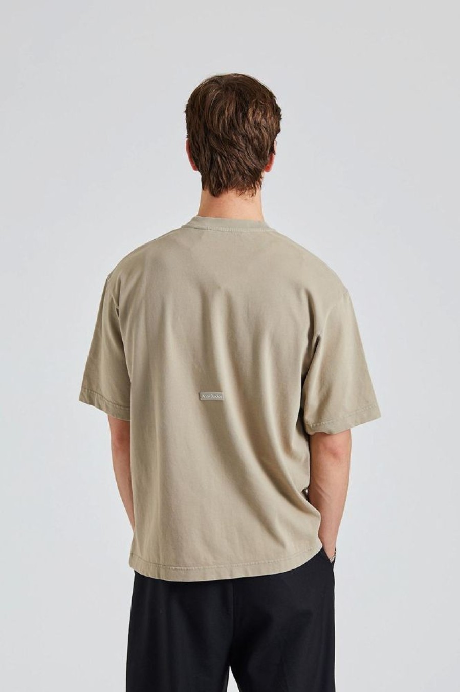 Herre Acne Studios T-Skjorter | Crew Neck T-Shirt - Relaxed Fit Concrete Grey Fn-Ux-Tshi000018