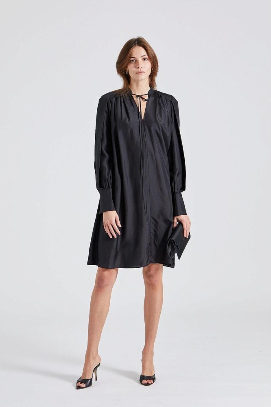 Dame JOSEPH Kjoler | Dewar Dress Habotai Black