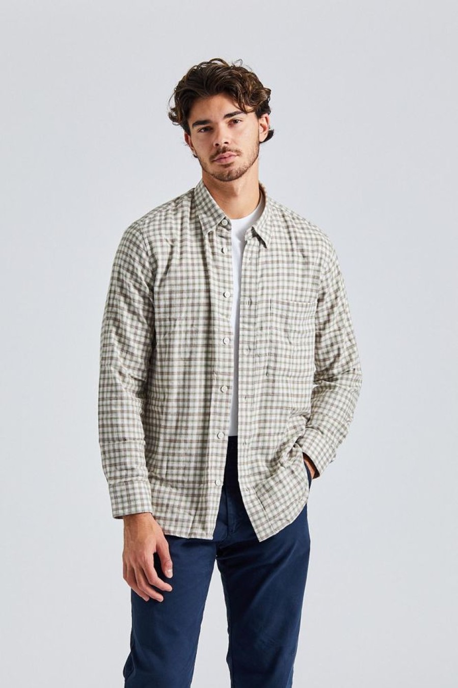 Herre NN07 Skjorter | Cohen Shirt Green Check