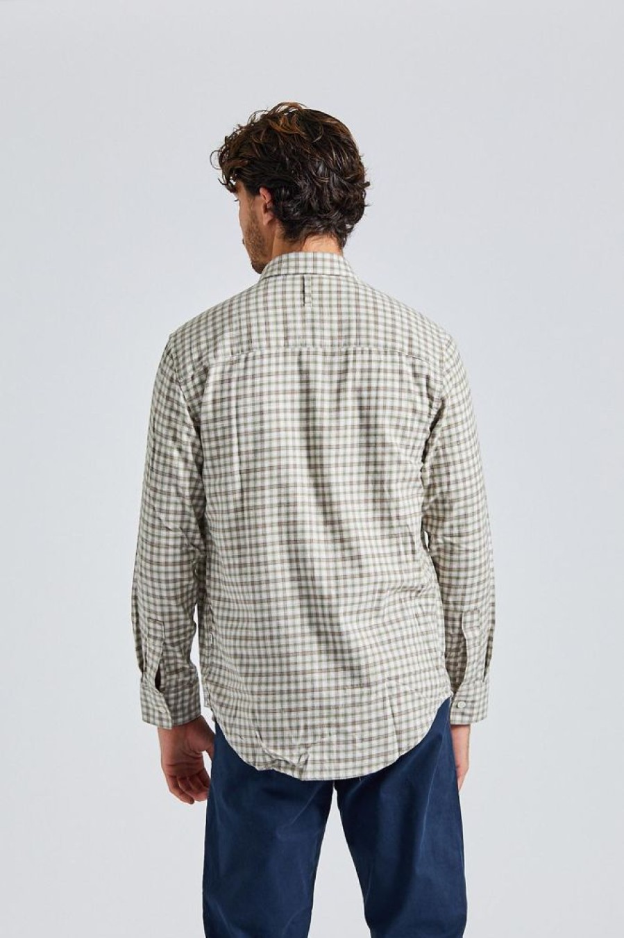 Herre NN07 Skjorter | Cohen Shirt Green Check