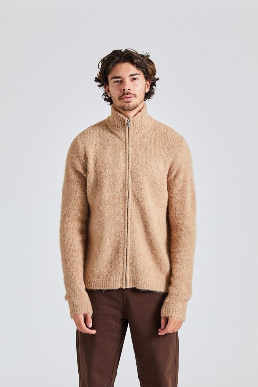 Herre Holzweiler Cardigans | Atlantic Hairy Zip Cardigan Beige