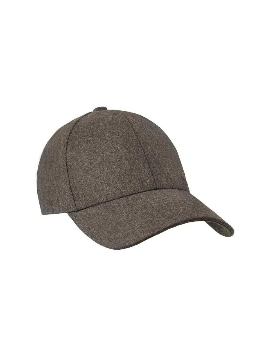 Herre Varsity Headwear Capser | Taupe Brown Wool