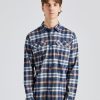 Herre Patagonia Skjorter | L/S Org Cotton Mw Fjord Flannel Shirt Fields New Navy