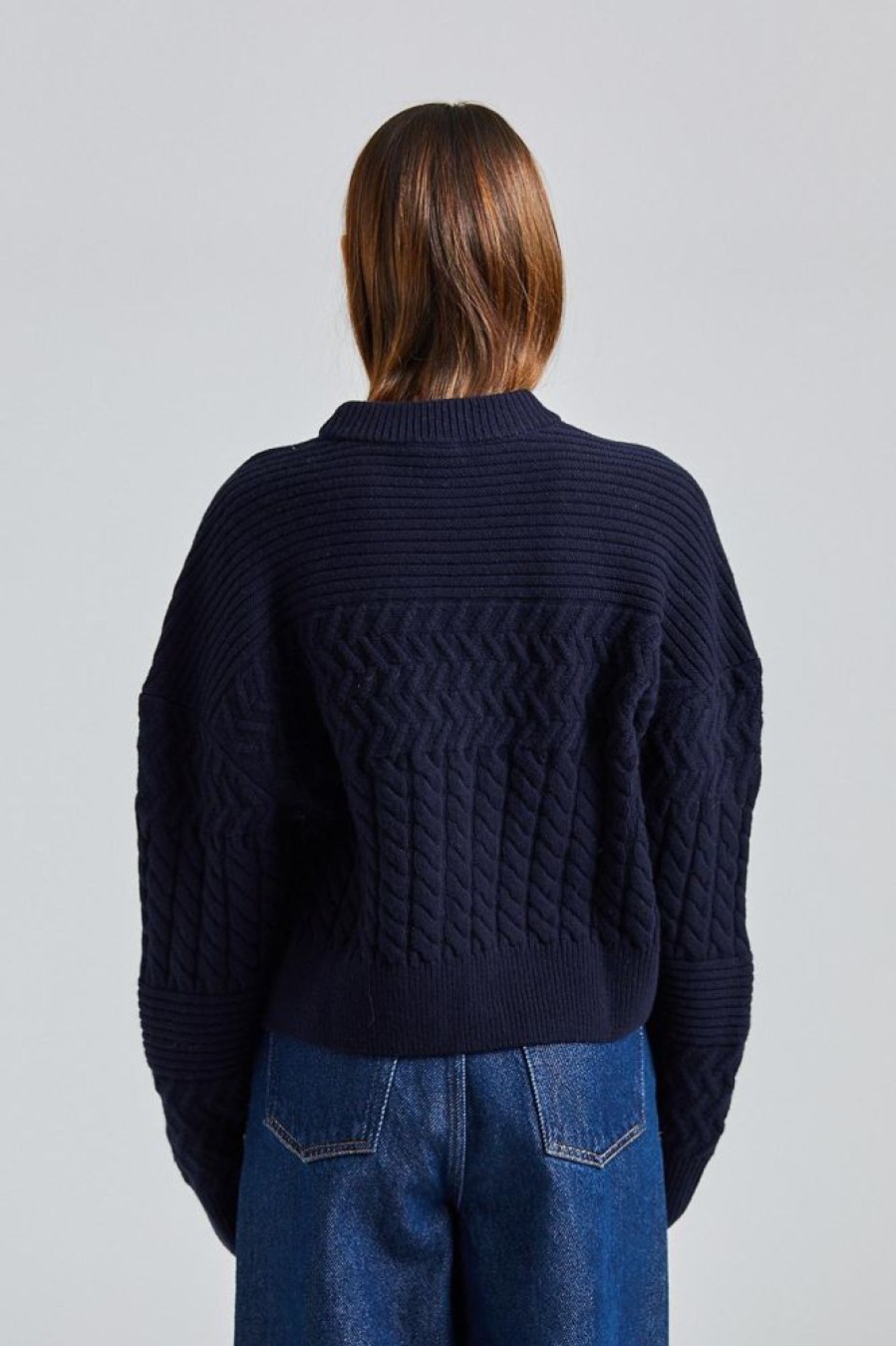 Dame Filippa K Gensere | Boxy Braided Sweater Navy