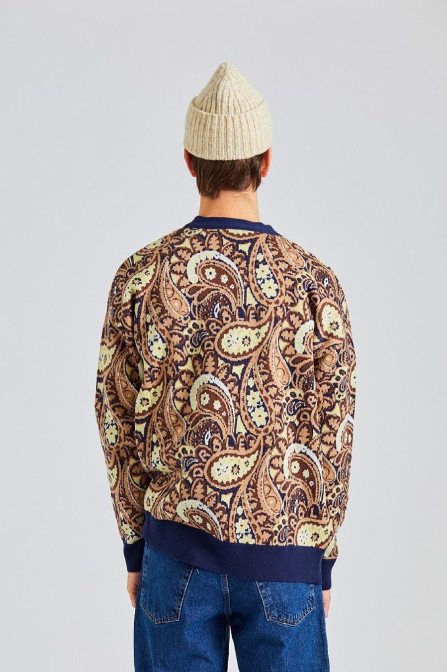 Herre Drôle de Monsieur Cardigans | Le Cardigan Paisley Navy