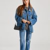 Dame Acne Studios Jakker | Oversized Denim Jacket Mid Blue Fn-Ux-Outw000013