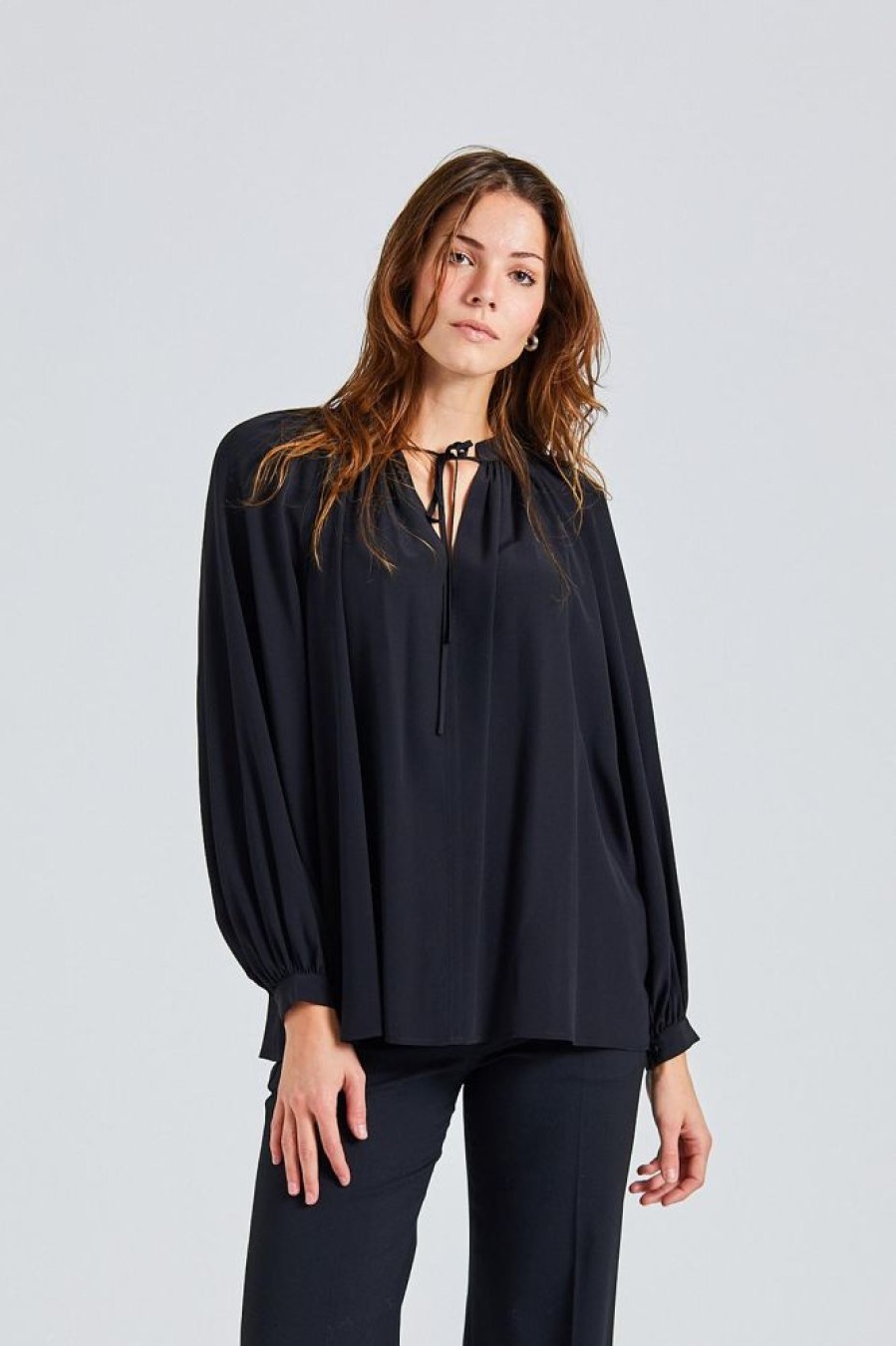 Dame JOSEPH Skjorter Og Bluser | Bartletts Blouse Crepe De Soie Black