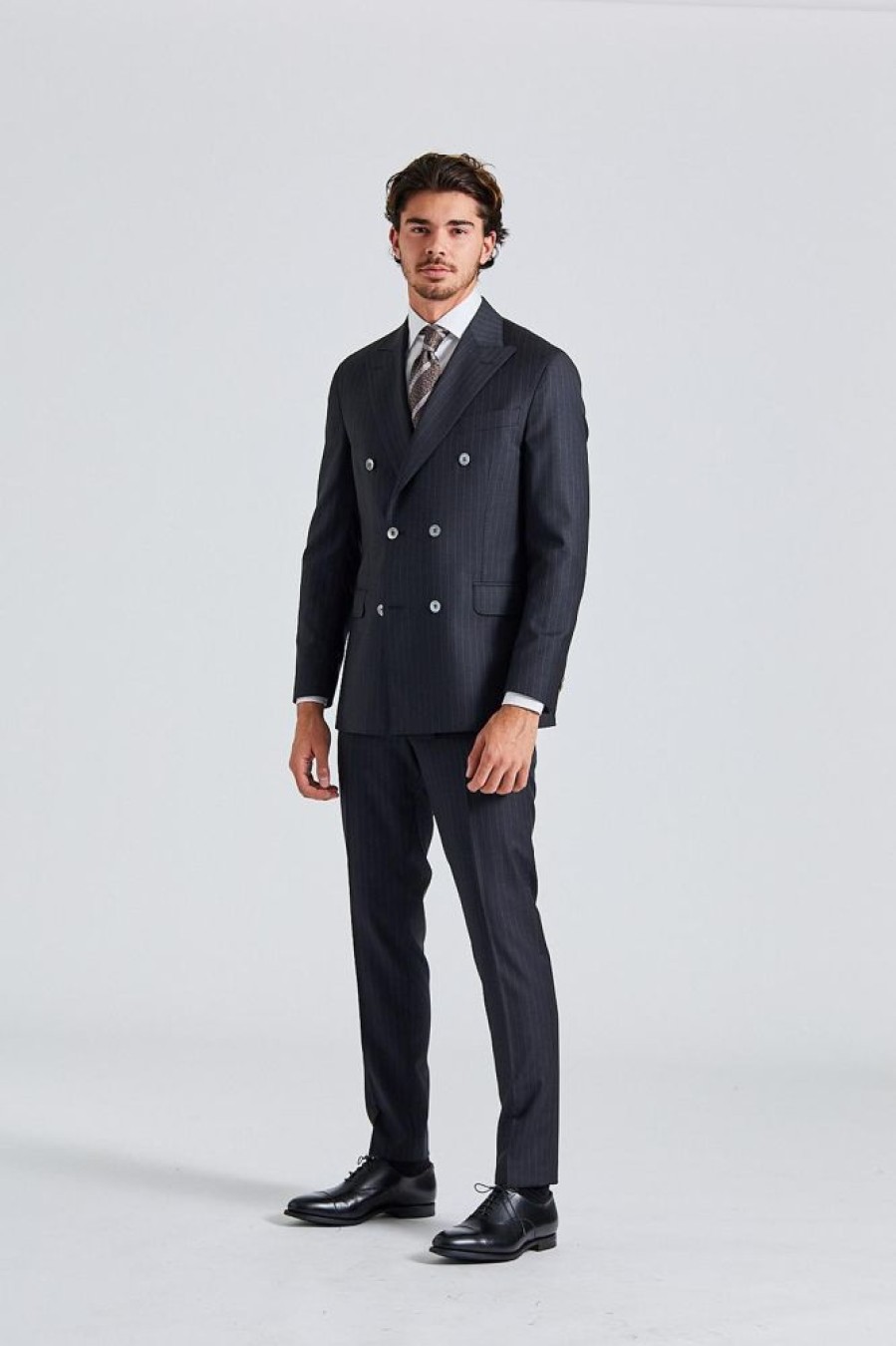 Herre Oscar Jacobson Dresser | Farris Denz Suit Dark Grey Pinstripe