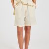 Dame Toteme Shorts | Press-Creased Drawstring Shorts Vanilla