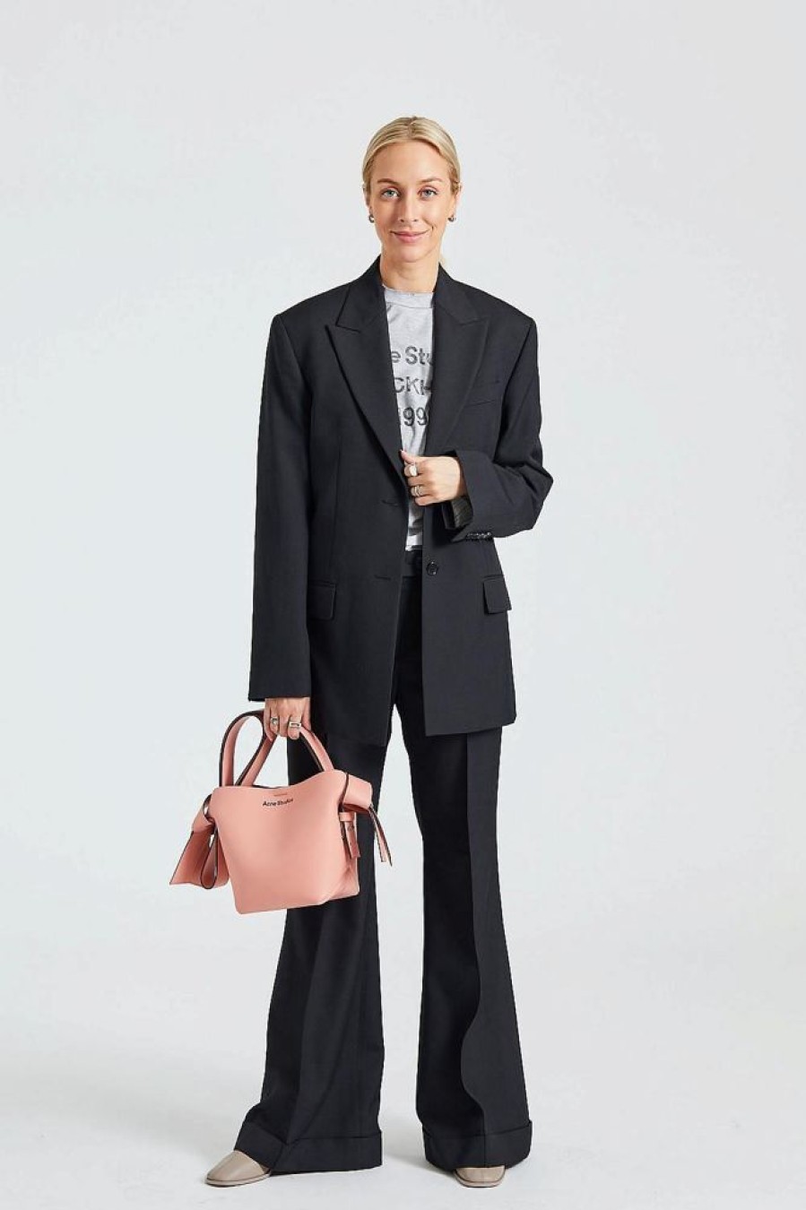 Dame Acne Studios Bukser | Tailored Flared Trousers Black Fn-Wn-Trou001062