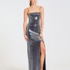 Dame ROTATE Birger Christensen Kjoler | Sequin Maxi Slit Dress Black