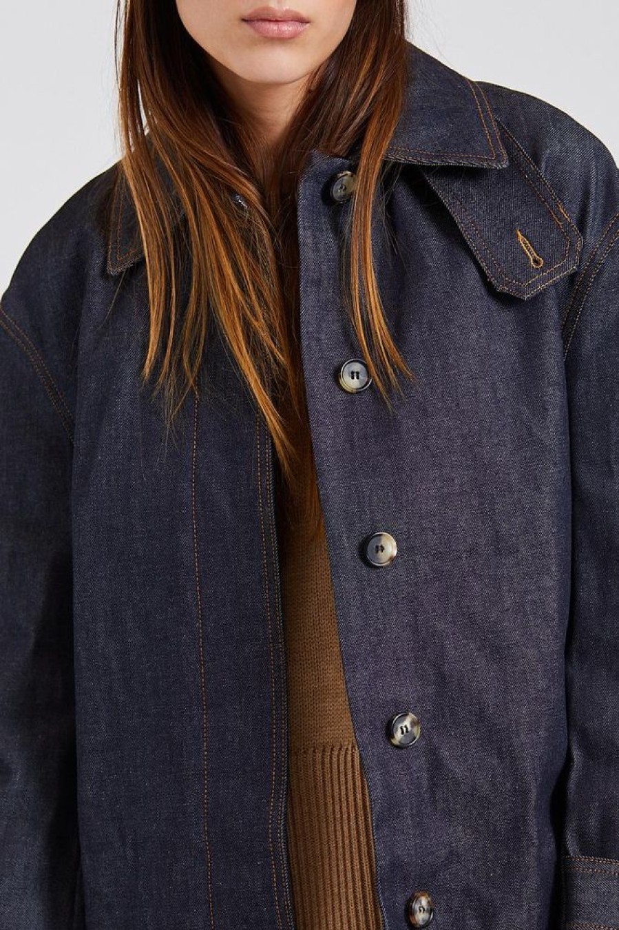 Dame Toteme Kaper | Oversized Denim Car Coat Raw