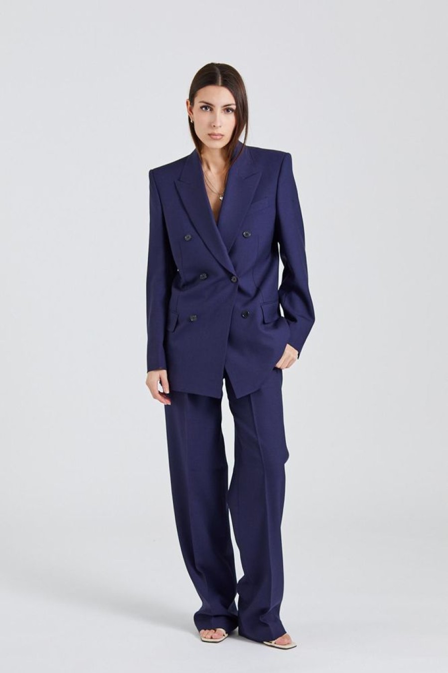 Dame Filippa K Dresser Og Sett | Double Breasted Pleated Tailored Suit Navy