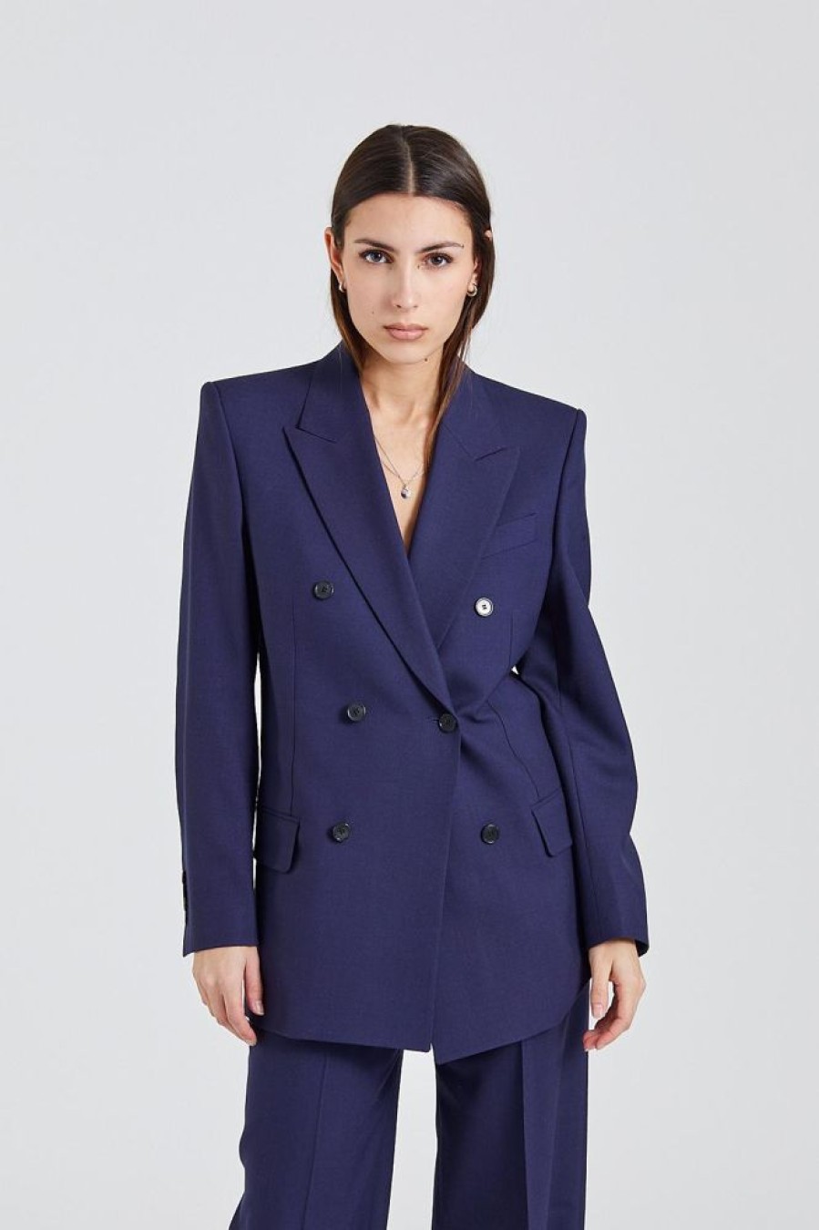 Dame Filippa K Dresser Og Sett | Double Breasted Pleated Tailored Suit Navy