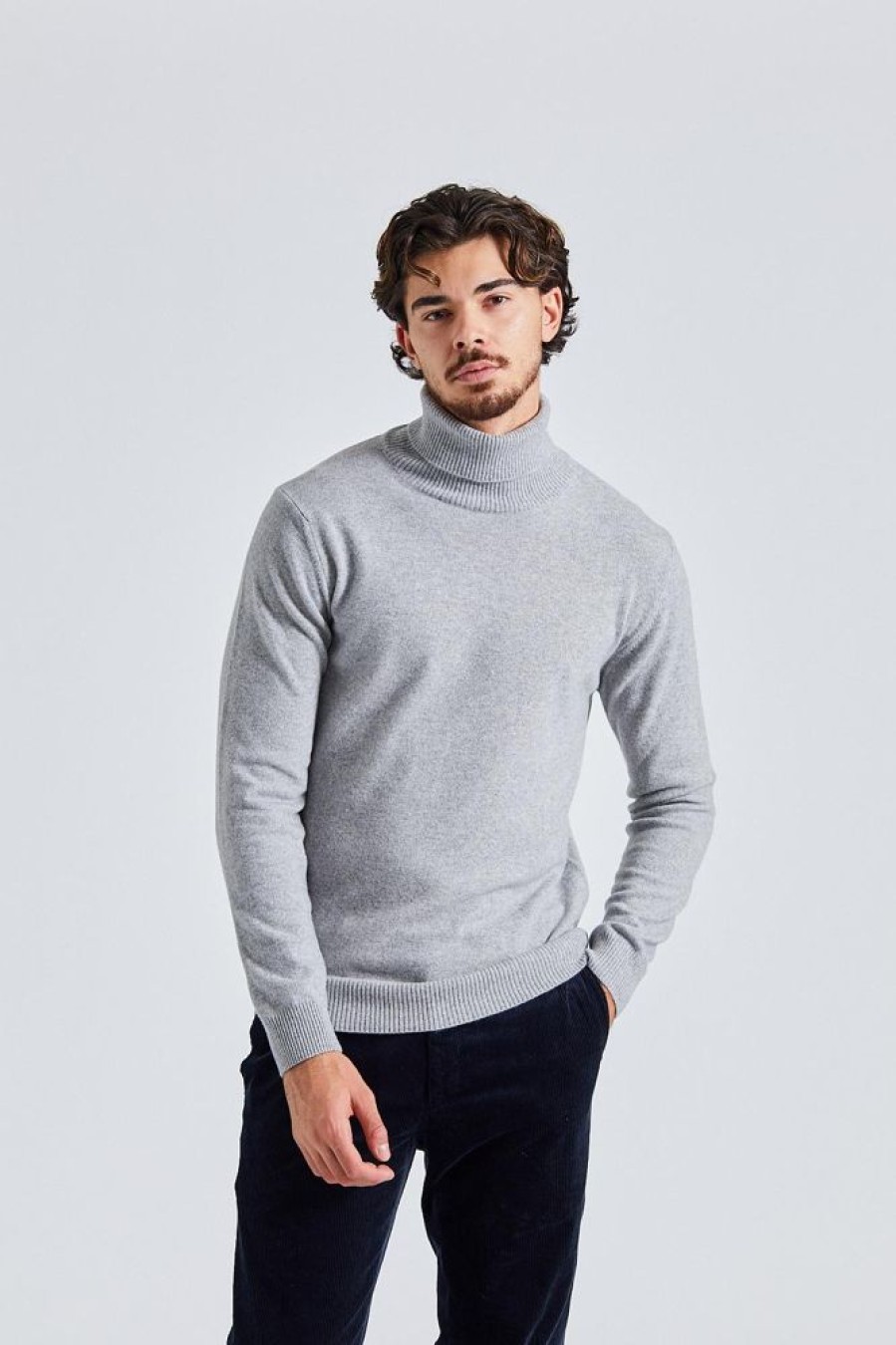 Herre Onesto Gensere | Turtle Merino Cash Grey Mel