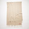 Dame Acne Studios Skjerf | Fringe Wool Scarf - Oversized Oatmeal Melange Fn-Ux-Scar000217