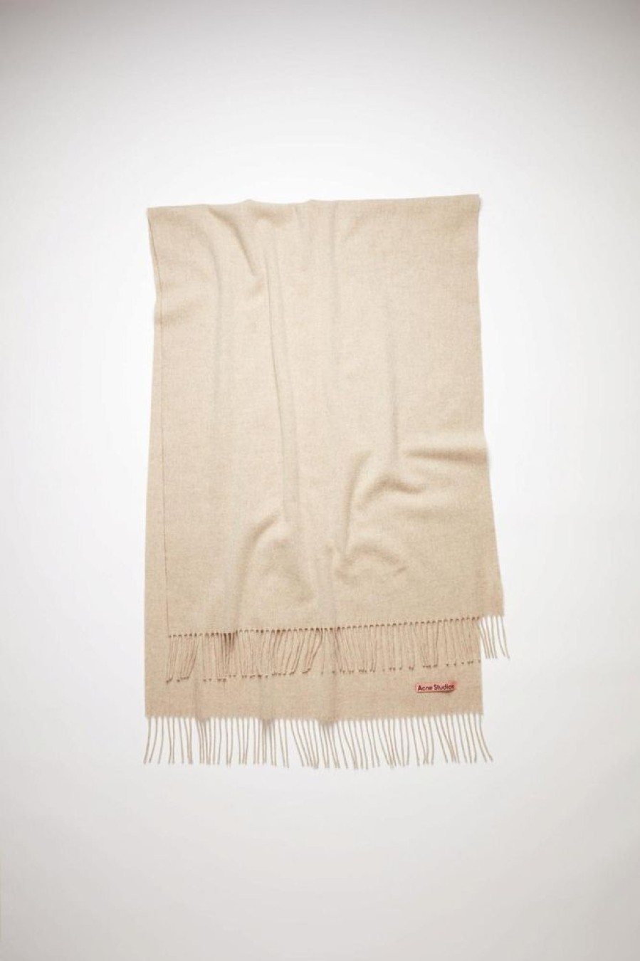 Dame Acne Studios Skjerf | Fringe Wool Scarf - Oversized Oatmeal Melange Fn-Ux-Scar000217