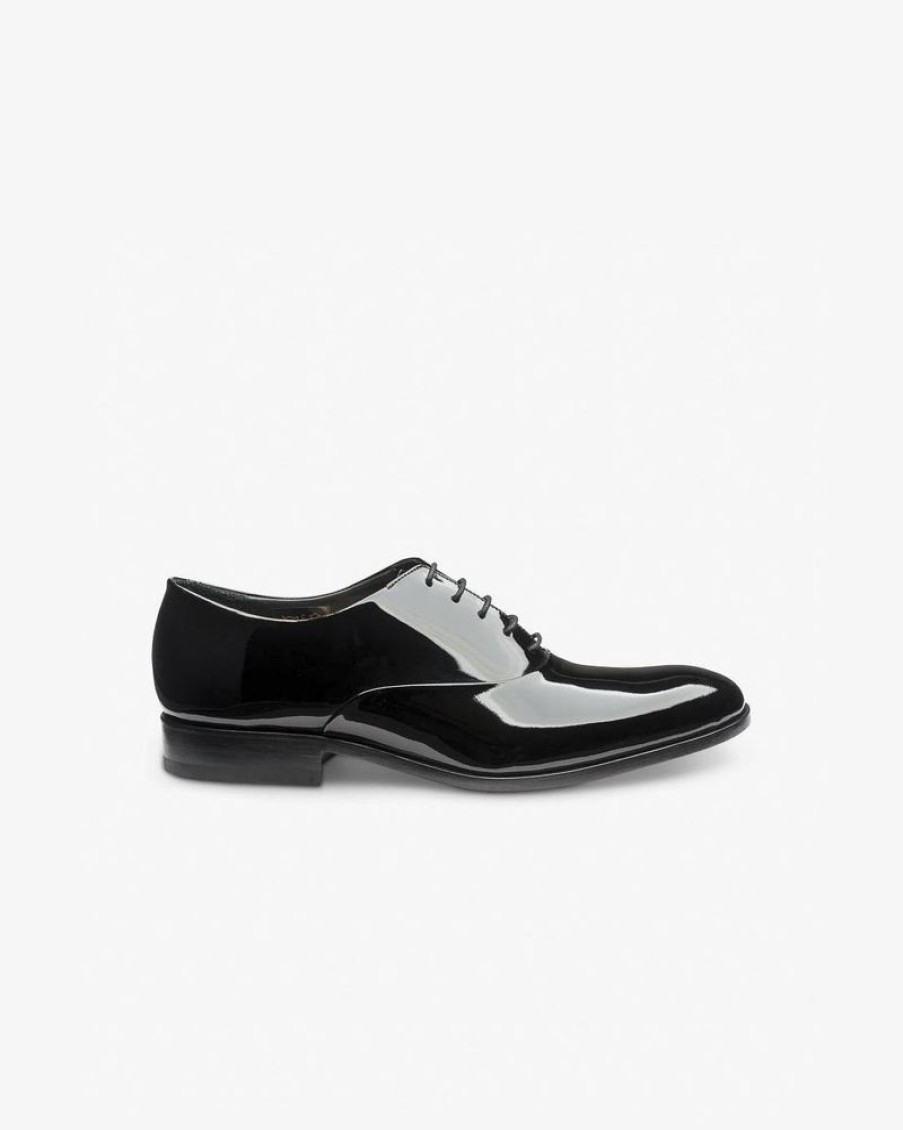 Herre LOAKE Dressko | Patent Black Oxford