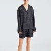 Dame Toteme Shorts | Monogram Silk Pj Shorts Black