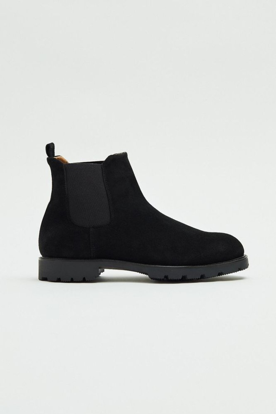 Herre Fliteless Skinnsko | Chelsea Suede Black