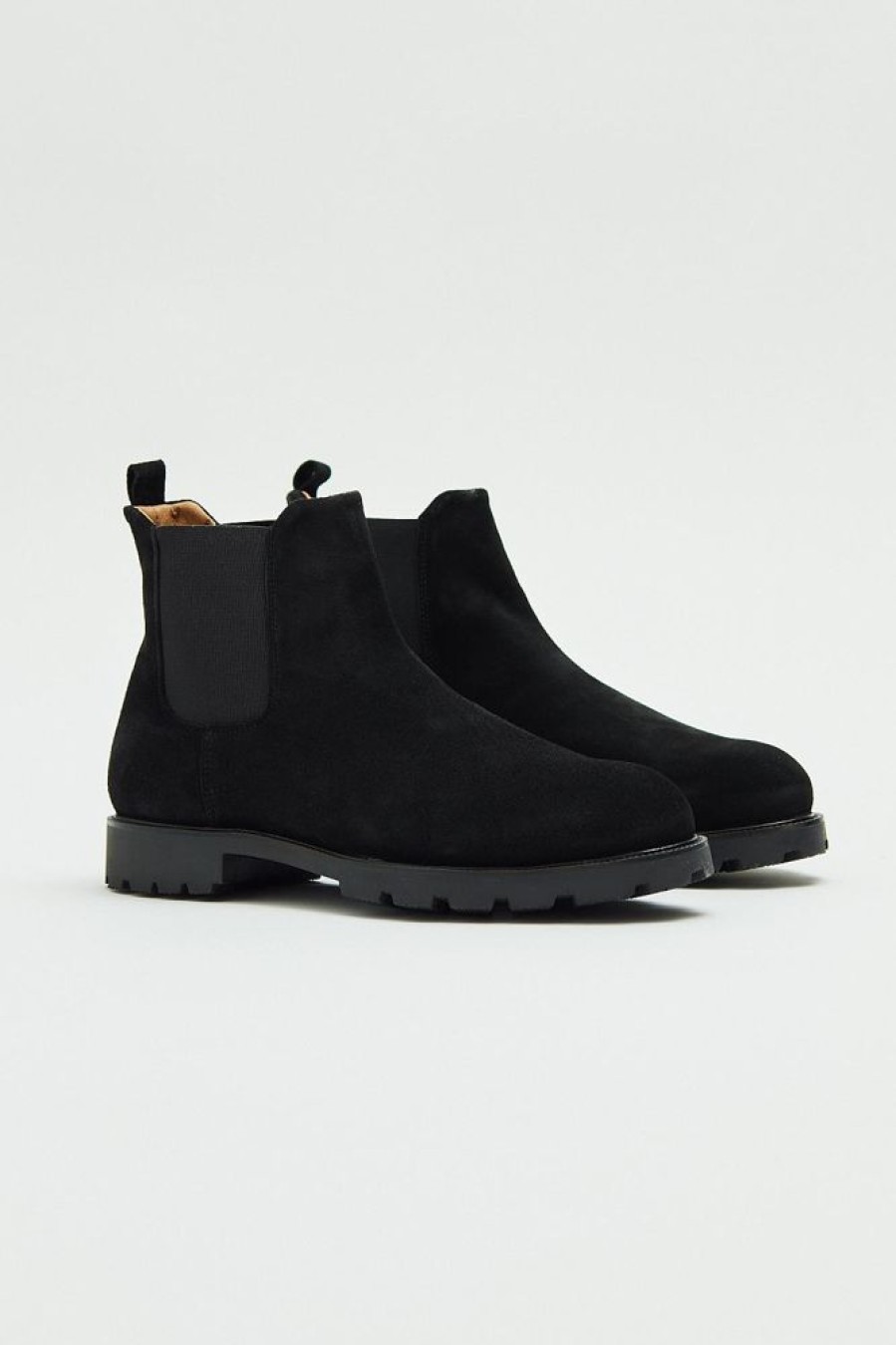 Herre Fliteless Skinnsko | Chelsea Suede Black