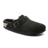 Herre Birkenstock Tofler | Boston Shearling Suede Leather Black