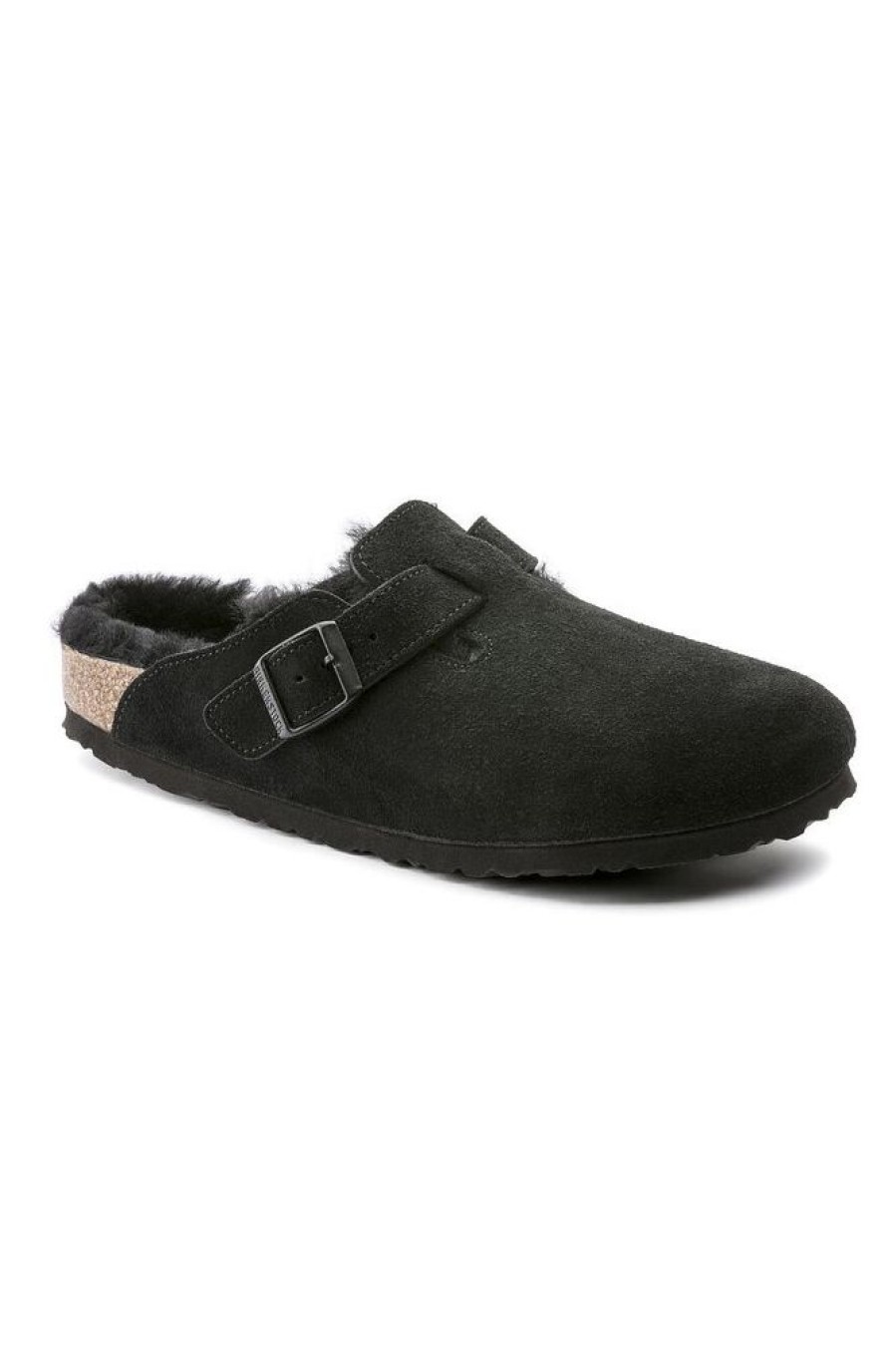 Herre Birkenstock Tofler | Boston Shearling Suede Leather Black