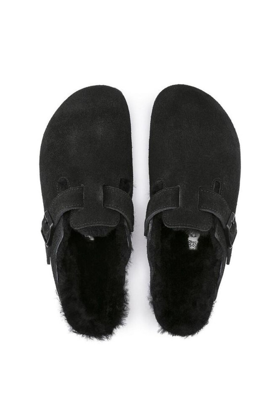 Herre Birkenstock Tofler | Boston Shearling Suede Leather Black