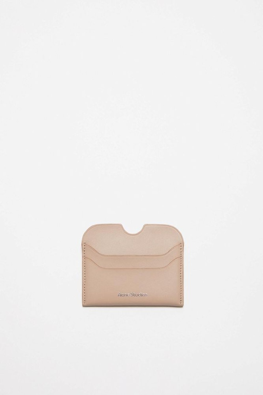 Herre Acne Studios Lommeboker | Leather Card Holder Taupe Beige Fn-Ux-Slgs000257